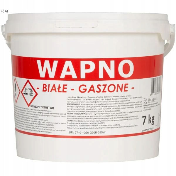 Wapno gaszone 7 kg wapno lasowane lasowane do bielenia ścian i drzew