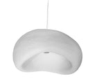 Lampa sufitowa nowoczesna 40cm 12W żarówka E27 styl japandi wabi-sabi wisząca, biały klosz z tworzywa, 1 punkt świetlny