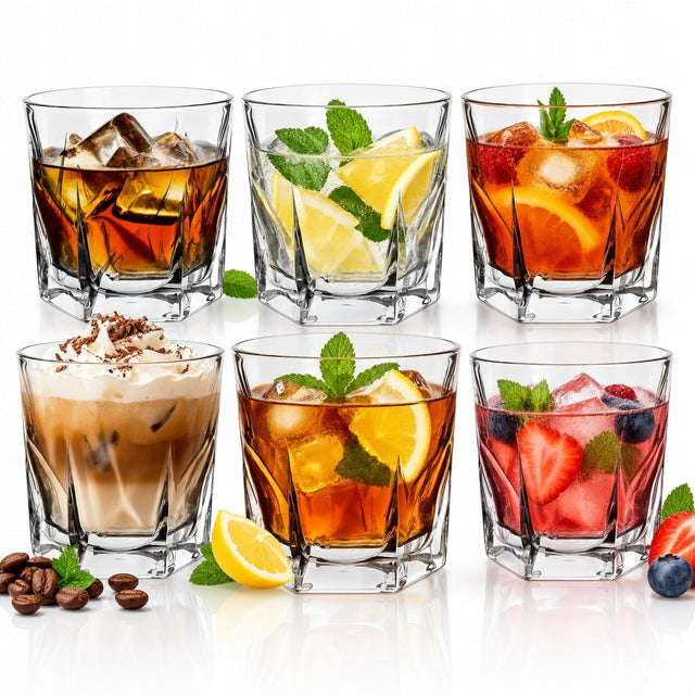 Szklanki do whisky napojów drinków luxito harry 330 ml komplet 6 sztuk koktajlowe, bezbarwne szkło, można myć w zmywarce