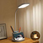 Lampka biurkowa 3w1 piórnik ładowarka telefonu USB lamka szkolna lampa LED ściemniana akumulatorowa 40 cm organizer na
