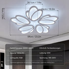 Lampa sufitowa LED RGB ściemniana, z pilotem do sypialni/salonu oświetlenie wiszące metalowe białe 60 cm, ponad 12