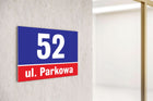 Tabliczka adresowa Numer domu 40x30 cm PCV 6 mm oznaczenie posesji, szyld na elewację, oznakowanie budynku