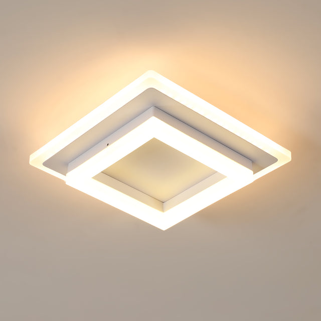 Lampa Sufitowa Plafon LED Kwadratowy Natynkowy Nowoczesny 24W 3000K oprawa do wnętrz, ciepłe białe światło, zintegrowane źródło oświetlenia