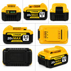 Akumulator Zamiennik DeWalt 20V 6Ah Bateria Li-Ion XR DCB184 DCB200 Mocna pakiet do wkrętarki i narzędzi