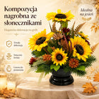 Stroik na cmentarz kwiaty sztuczne na grób kompozycja wiązanka kwiatowa ozdoba nagrobkowa dekoracja pomnika 22 cm