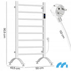GRZEJNIK ELEKTRYCZNY ŁAZIENKOWY DRABINKA ŚCIENNY STOJĄCY TERMOSTAT 200W 500 mm 905 mm grzewcza biały