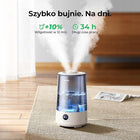 Nawilżacz powietrza ultradźwiękowy do sypialni pokoju dziecka 3,6l 34h 16dB nawilżacz parowy 5.4 w
