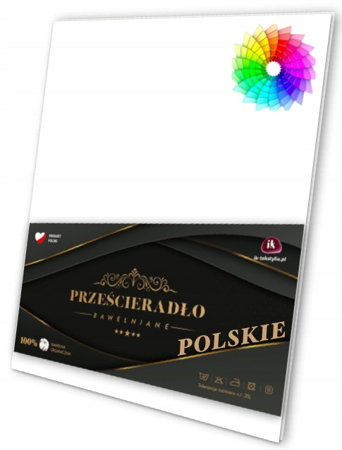 Prześcieradło bez Gumki Tradycyjne 180x220 cm Polskie Bawełna Bawełniane na łóżko, płaskie okrycie materaca do 30 cm