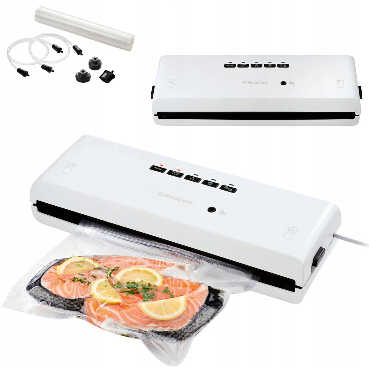 Biała Zgrzewarka próżniowa silvercrest A1 130W do żywności folii sous-vide pakowarka spożywcza, szerokość zgrzewu 30