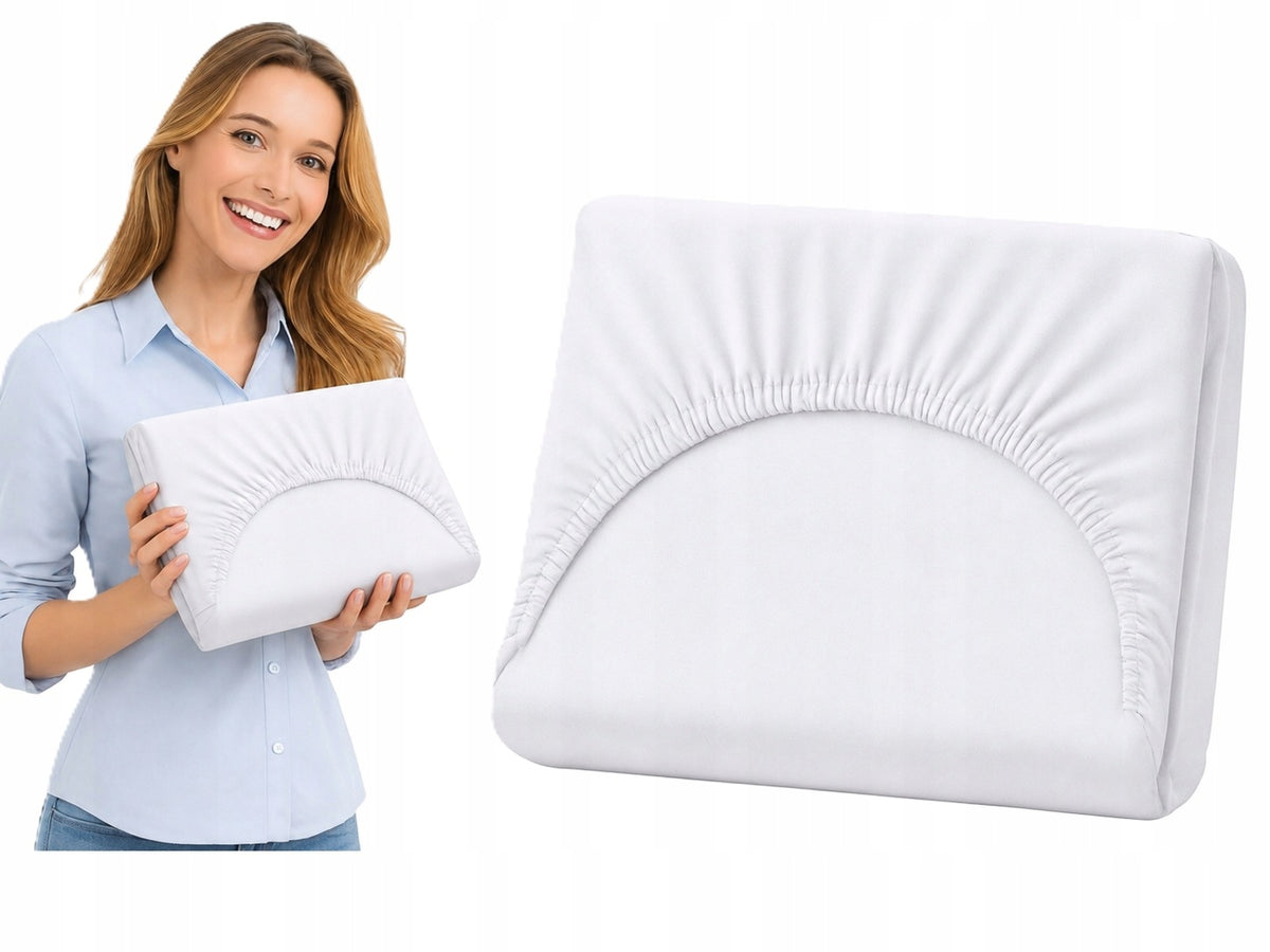 Prześcieradło z Gumką 120x200 Jersey Polski Produkt Premium Białe bawełniane na materac do 25 cm, do łóżka
