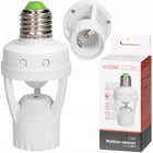 Gniazdo oprawa żarówki E27 z czujnikiem ruchu zmierzchu PIR 360° do lampy automatyczne sterowanie oświetleniem