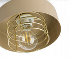 Lampa Sufitowa Wisząca Żyrandol Plafon Beżowa ECRU Złoto 1xE27 LED 760-ER1 metalowa oprawa do salonu, sypialni i