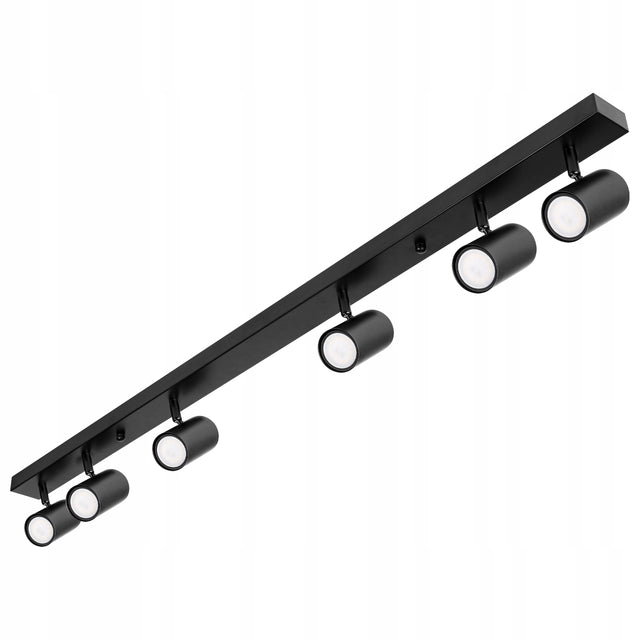 Lampa sufitowa halogenowa kinkiet oprawa LED reflektor spot 6x GU10 listwa oświetleniowa czarna aluminiowa do salonu lub kuchni
