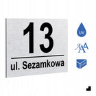 Nierdzewny Numer Na Dom Tabliczka Adresowa z Numerem Domu 32x21 cm Srebrny oznaczenie posesji, szyld na elewację