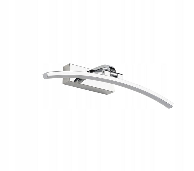 Oświetlenie do łazienki nad lustro okrągłe na ścianę kinkiet wygięty chrom lampa aluminiowa 40 cm z wymiennym modułem LED 12 w