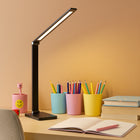 LAMPKA NA BIURKO BIURKOWA NOCNA LED z ładowarką indukcyjną DOTYKOWA wyp2 ściemniana, akumulatorowa, czarna, 37 cm, do