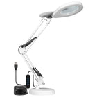 Lampka LED Kosmetyczna Lupa Szkło Powiększające na Biurko do paznokci manicure, gwint E27, zasilanie sieciowe, biała