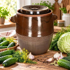 Beczka kamionkowa 30l garnek z pokrywą do kiszenia ogórków kapusty kamionka ceramiczny pojemnik fermentacyjny na