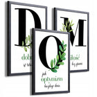 Obrazy do salonu kuchni nowoczesne plakaty na ścianę tryptyk DOM 40 x 30 CM motywy roślinne druk cyfrowy papierowa