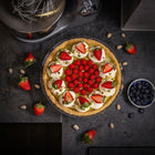 Forma do tarty pieczenia pizzy ciasta szklana żaroodporna okrągła 28 cm naczynie do quiche i zapiekanek, można myć w