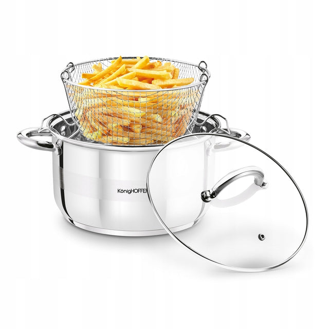 Garnek tradycyjny Konighoffer Faro 4,7 l naczynie kuchenne ze stali nierdzewnej, średnica 22 cm, do gotowania potraw