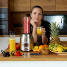 Blender kielichowy Yoer szklany 4w1 2,4l 1800W +stal inox +Młynek +2 Bidony