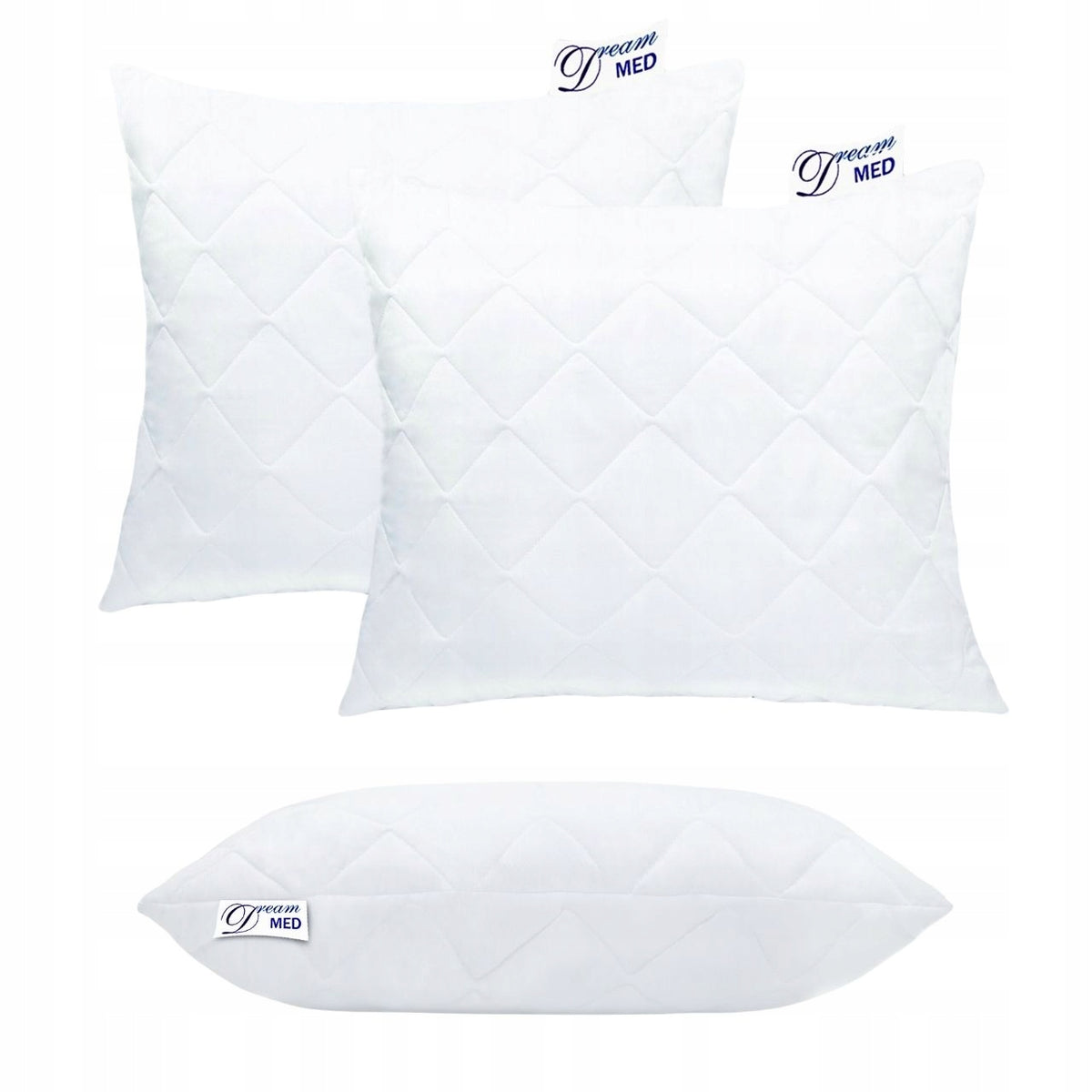 2X PODUSZKA 70X80 ANTYALERGICZNA KOMPLET GRUBA PIKOWANA PRODUKT POLSKI do spania, wypełnienie z granulatu silikonowego