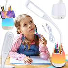 Lampka Biurkowa Szkolna LED RGB Organizer Na Biurko Do Czytania Nauki Pracy lampa stołowa ściemniana akumulatorowa