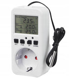 Termostat elektroniczny regulator temperatury gniazdo sieci 230V max. 3680W sterownik ogrzewania, czujnik cyfrowy, 16A