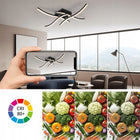 Lampa sufitowa LED nowoczesny żyrandol ściemnialny z pilotem 64W do salonu, kuchni, jadalni, sypialni i biura, czarna