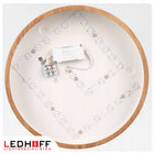 Lampa sufitowa LED Plafon drewno okrągła 30cm 30W do pokoju boho naturalna oprawa z wbudowanym źródłem, neutralna barwa