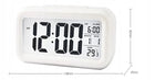 Budzik zegar wyświetlacz LED elektroniczny cyfrowy nowoczesny biały alarm, zegarek stołowy, do sypialni, na szafkę nocną