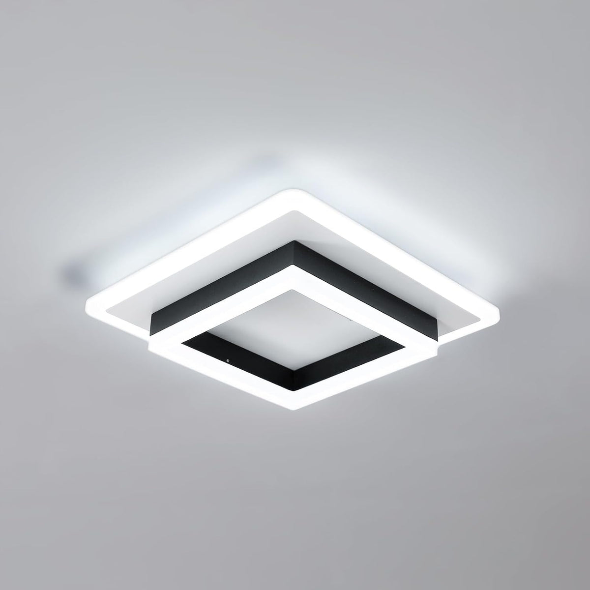 Lampa Sufitowa LED Plafon Czarny Kwadratowy Natynkowy 30W 6500K oprawa przysufitowa do wnętrz, zintegrowane źródło