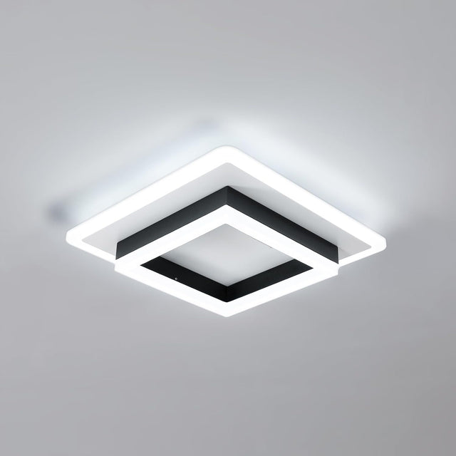 Lampa Sufitowa LED Plafon Czarny Kwadratowy Natynkowy 30W 6500K oprawa przysufitowa do wnętrz, zintegrowane źródło światła, zimna biel