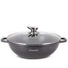 Garnek 4,0 L marmurowy Patelnia Wok brytfanna pokrywa indukcja GAZ kamille aluminiowy 28 cm do piekarnika zmywarki