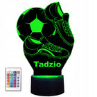 Lampka Nocna LED Piłka Nożna 3D Piłkarz Imię Grawer, Biurkowa R14 + Imię prezent dla kibica futbolu, ozdoba pokoju
