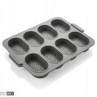 Forma blacha do pieczenia bułek silikonowa perforowana non-stick na 8 szt foremka na domowe pieczywo, 24 x 34 cm