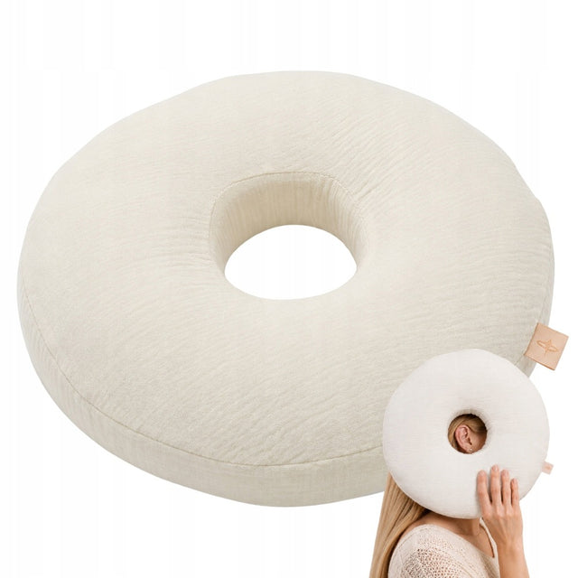 Muślinowa Poduszka Donut do Ucha piercing na BÓL ucha do Spania na Boku 30 cm /Wzór