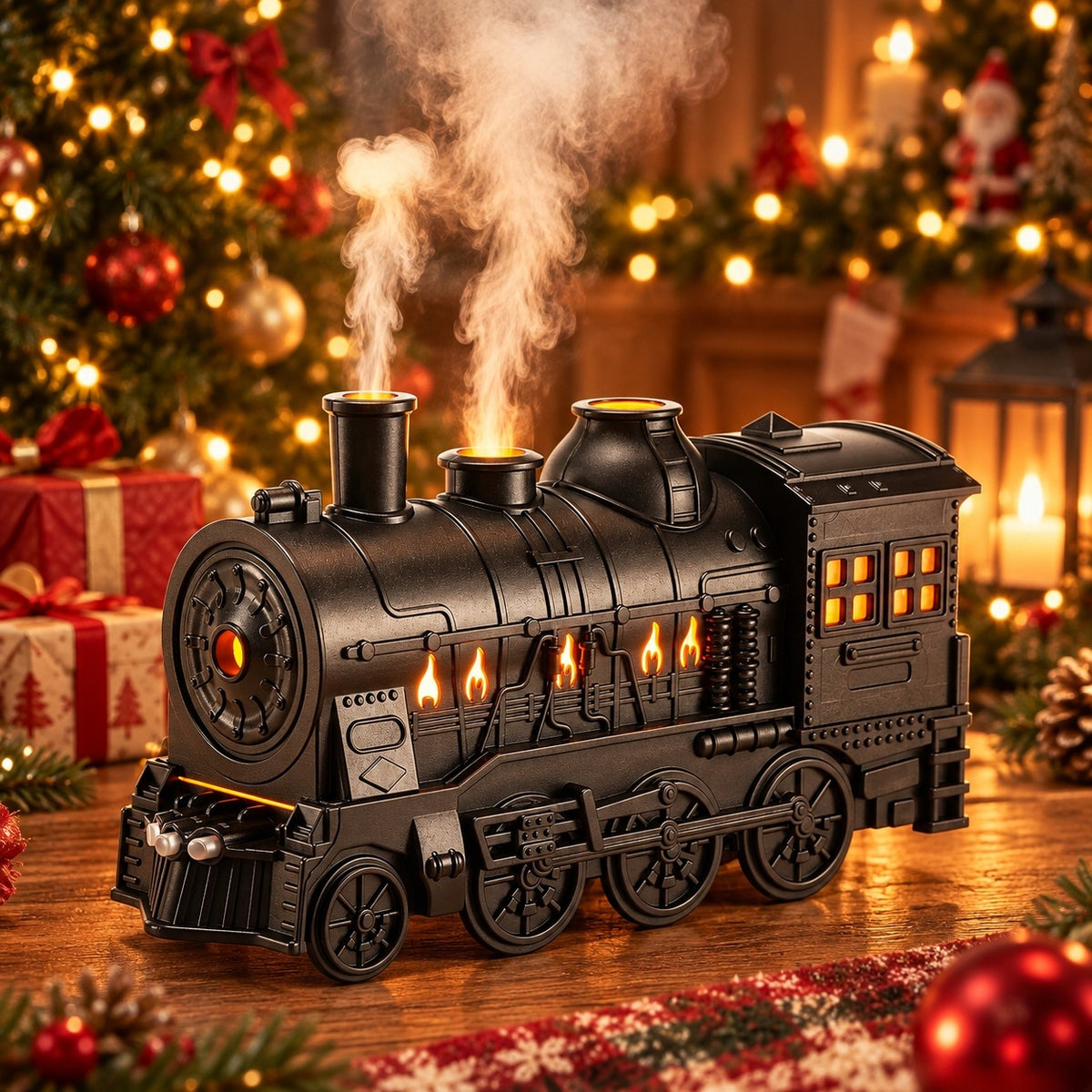 Nawilżacz powietrza z pilotem dyfuzor aromatów vintage train nawilżacz ultradźwiękowy 12 w czarny