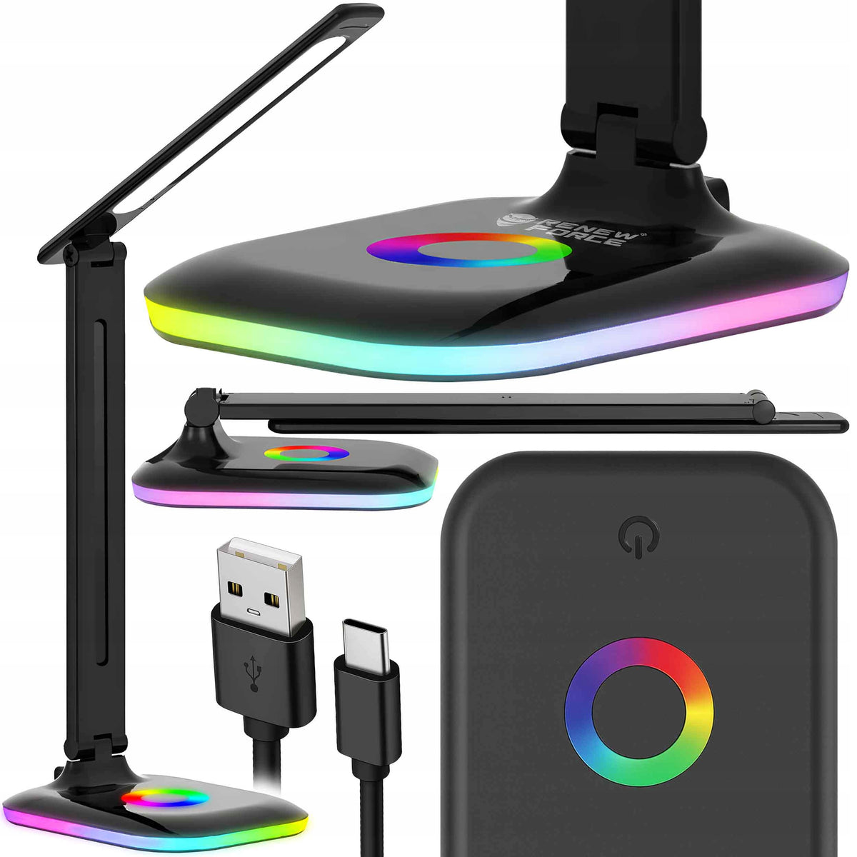 Lampka Na Biurko Biurkowa LED RGB Szkolna Dotykowa Do Czytania Regulowana czarny