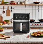 Frytkownica beztłuszczowa AIR fryer frytownica duża 8l 1800W misa XL czarny