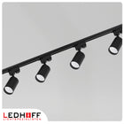 Oświetlenie Szynowe Listwa 3m Reflektor Lampa 5x GU10 Szynoprzewód 3x 1m system sufitowy czarny oprawy na żarówki bez