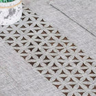 Bieżnik Dekoracyjny szary Ażurowy na Stół Elegancki Obrus Święta 180x35 cm serweta poliestrowa do jadalni