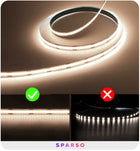 Taśma LED COB 12V 5m rolka 320 LED/m neon 4000K biała neutralna mocna IP20 pasek świetlny do podświetlenia wnętrz i