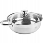 Garnek indukcja GAZ ze stali nierdzewnej 7,6l 32cm z pokrywką niski solid do gotowania zup, bigosu i duszenia potraw