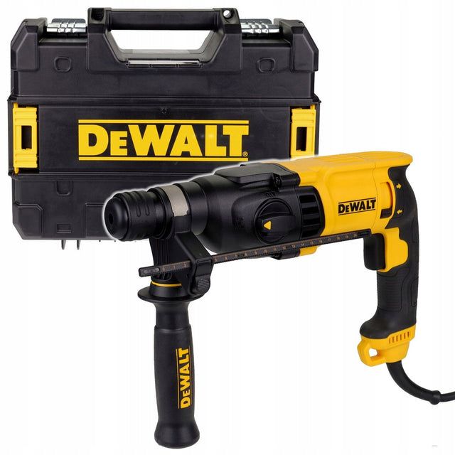 Młotowiertarka 800W 2,6J D25133K DeWALT + walizka wiertarka udarowa SDS Plus do betonu, wiercenie do 26 mm, zasilanie sieciowe 230 V