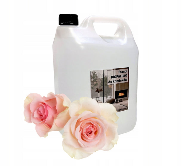Biopaliwo 5l do biokominka zapachowe zapach róża 96% bioetanol etanol do paleniska dekoracyjnego, aromatyczne paliwo do wnętrz, kwiatowa nuta, do domu