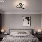 Lampa Sufitowa Nowoczesna Czarna Żyrandol Plafon Supeł Wstęga 28W LED do salonu i sypialni, aluminiowa oprawa wisząca
