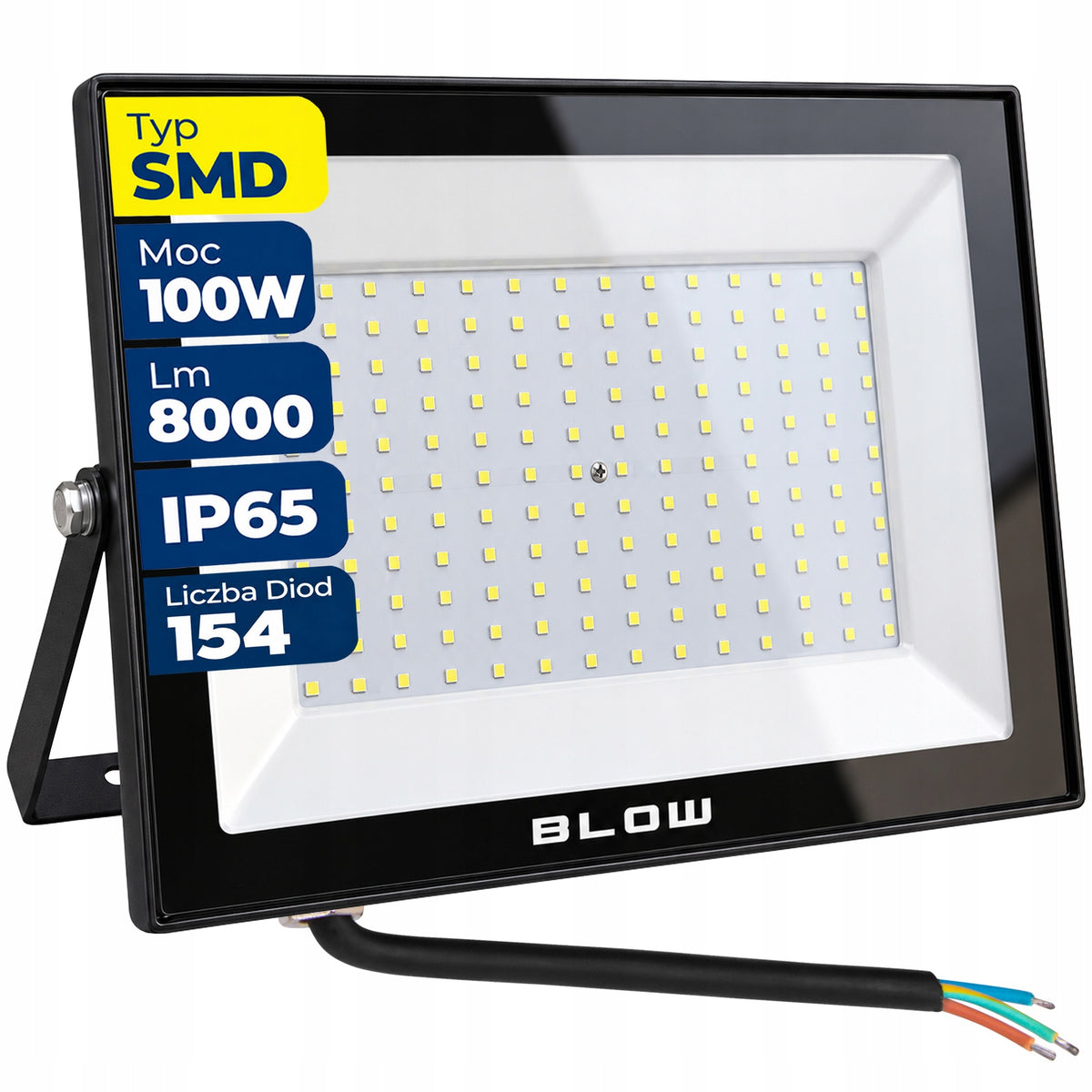 Lampa halogenowa halogen biały neutralny 8000 lm 100W LED naświetlacz IP65 reflektor zewnętrzny do garażu, ogrodu i na