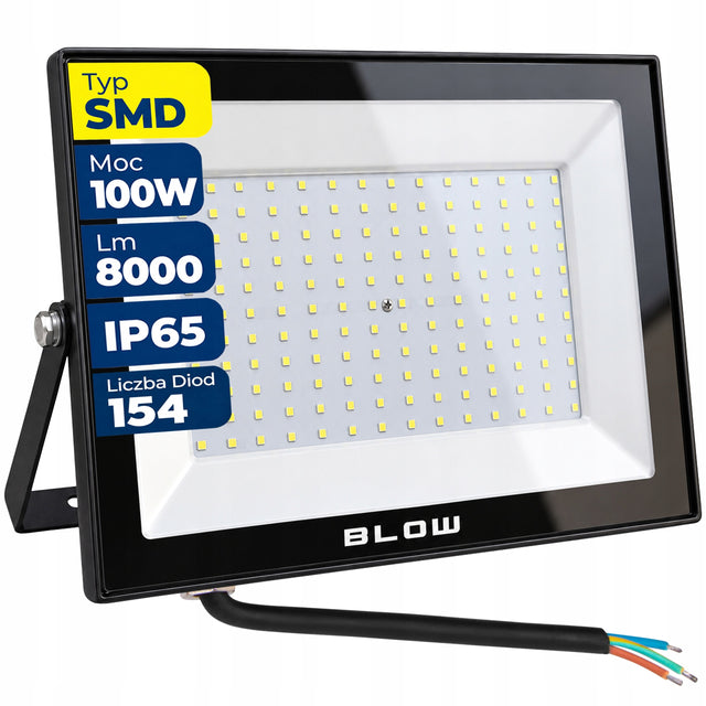 Lampa halogenowa halogen biały neutralny 8000 lm 100W LED naświetlacz IP65 reflektor zewnętrzny do garażu, ogrodu i na elewację 4000 K